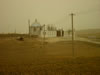 Building in Dust Storm in Tajikistan